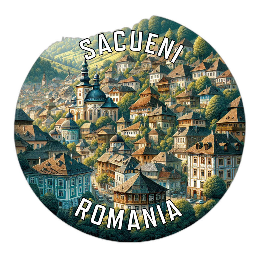 Sacueni Romania Souvenir Die Cut Flat Magnet Image 1