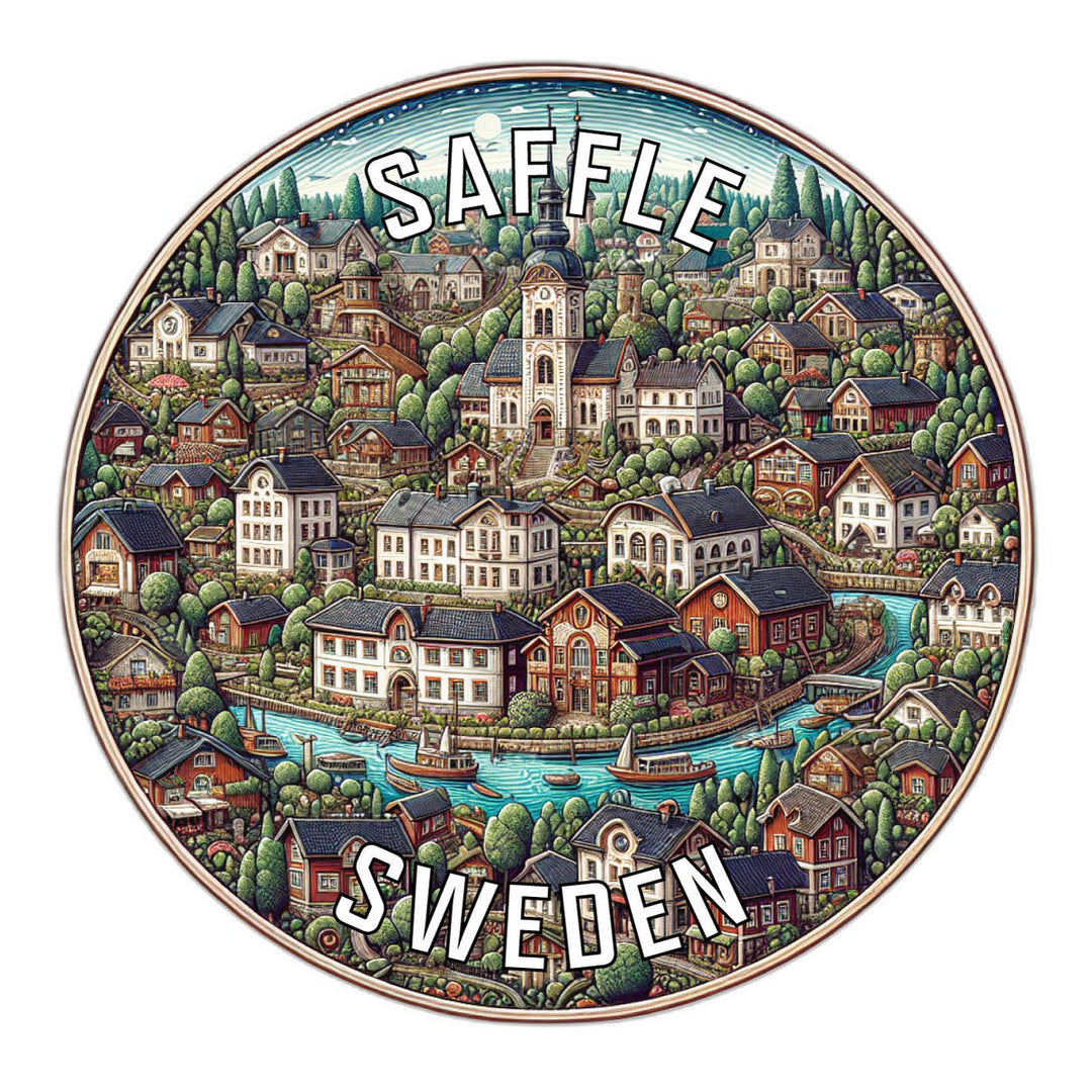 Saffle Sweden Souvenir Die Cut Flat Magnet Image 1