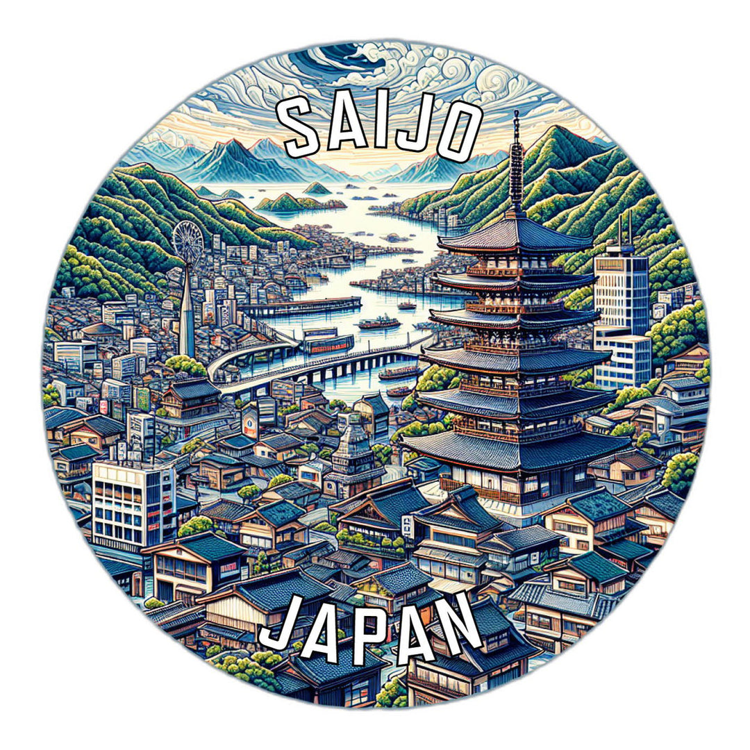 Saijo Japan Souvenir Die Cut Flat Magnet Image 1