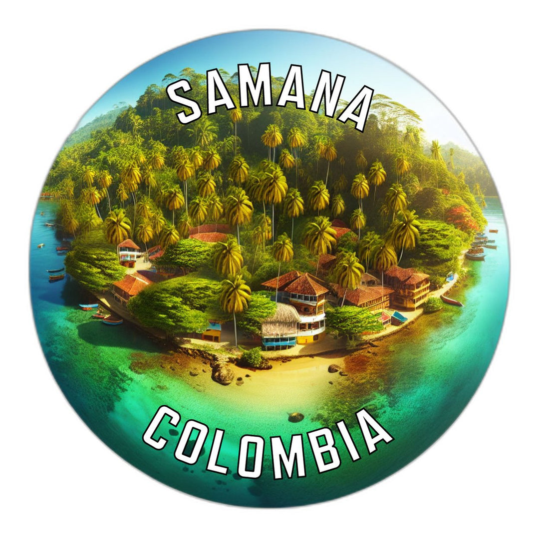 Samana Colombia Souvenir Die Cut Flat Magnet Image 1