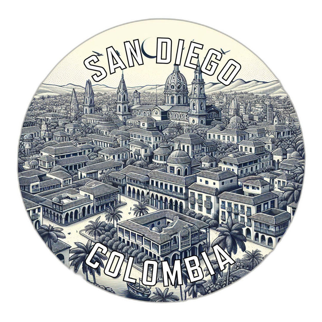 San Diego Colombia Souvenir Die Cut Flat Magnet Image 1