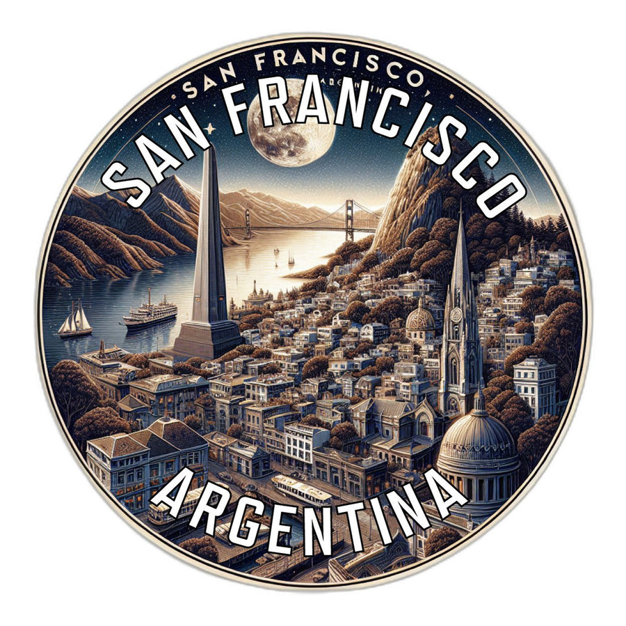 San Francisco Argentina Souvenir Die Cut Flat Magnet Image 1