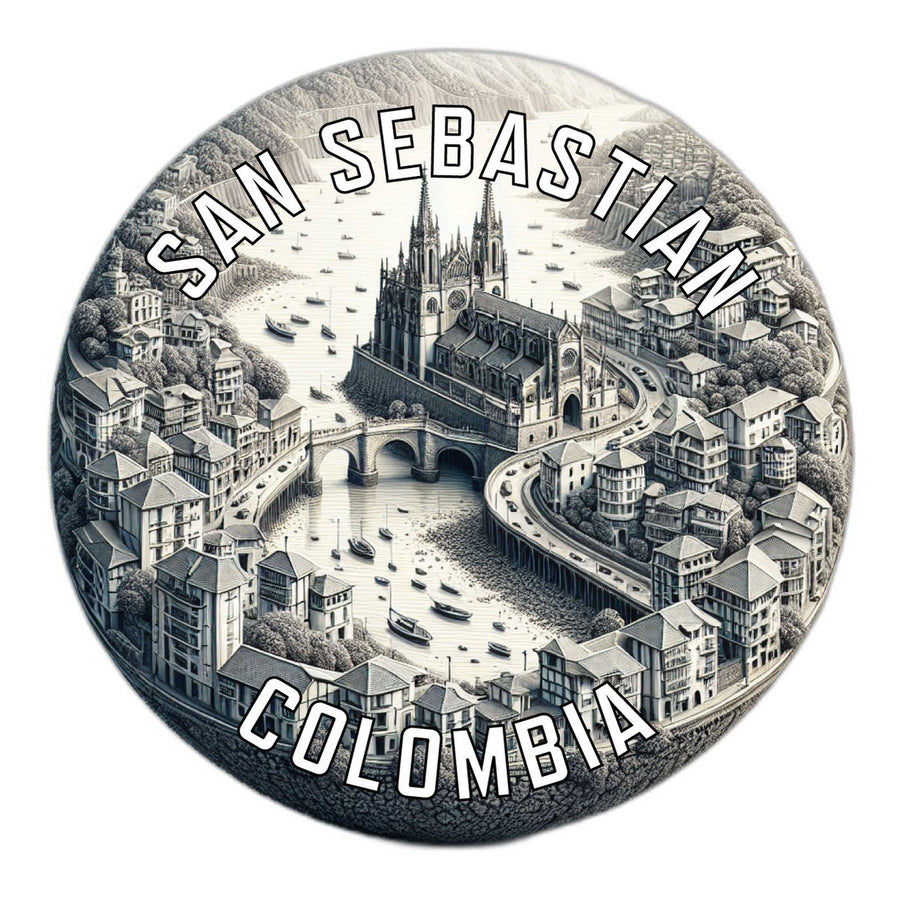 San Sebastian Colombia Souvenir Die Cut Flat Magnet Image 1