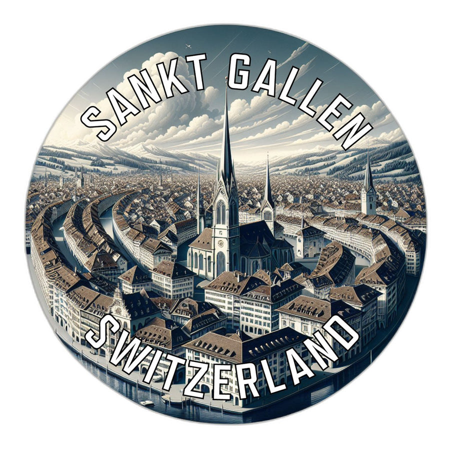 Sankt Gallen Switzerland Souvenir Die Cut Flat Magnet Image 1