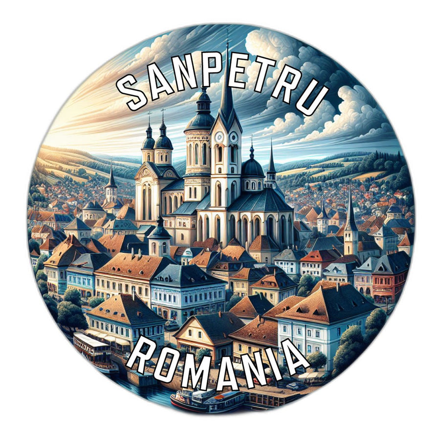 Sanpetru Romania Souvenir Die Cut Flat Magnet Image 1