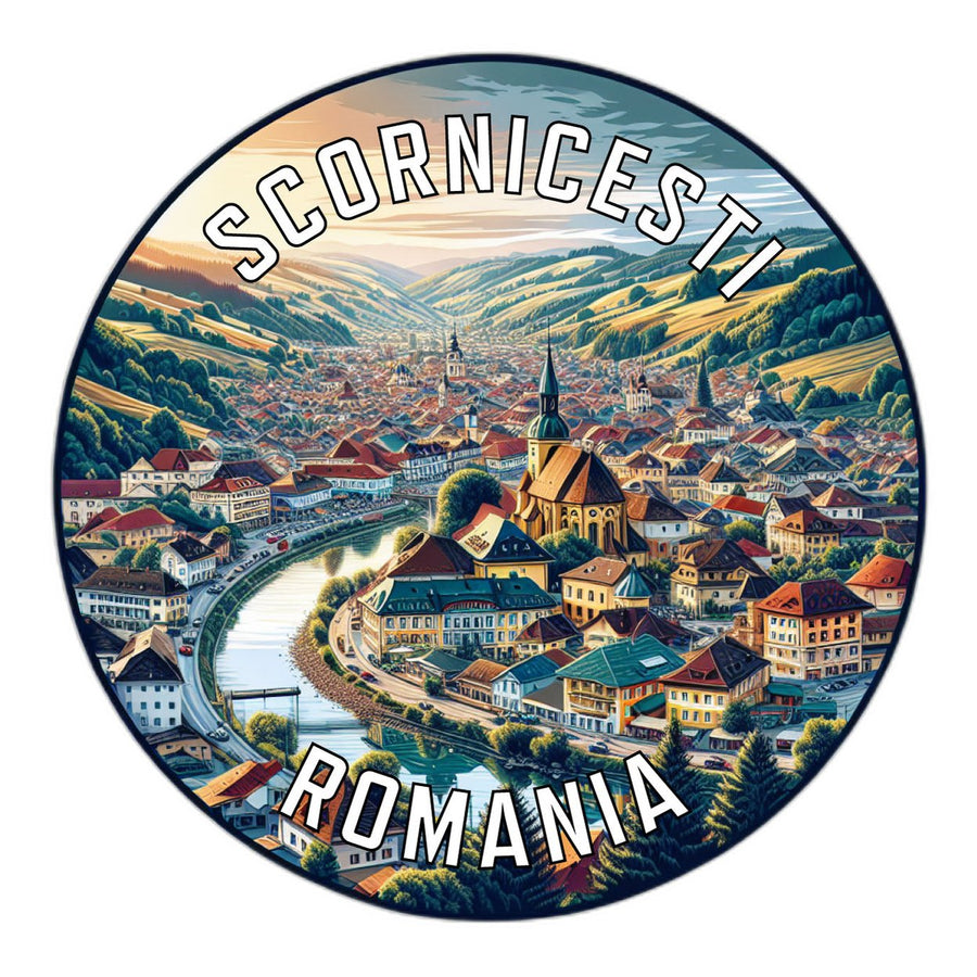 Scornicesti Romania Souvenir Die Cut Flat Magnet Image 1