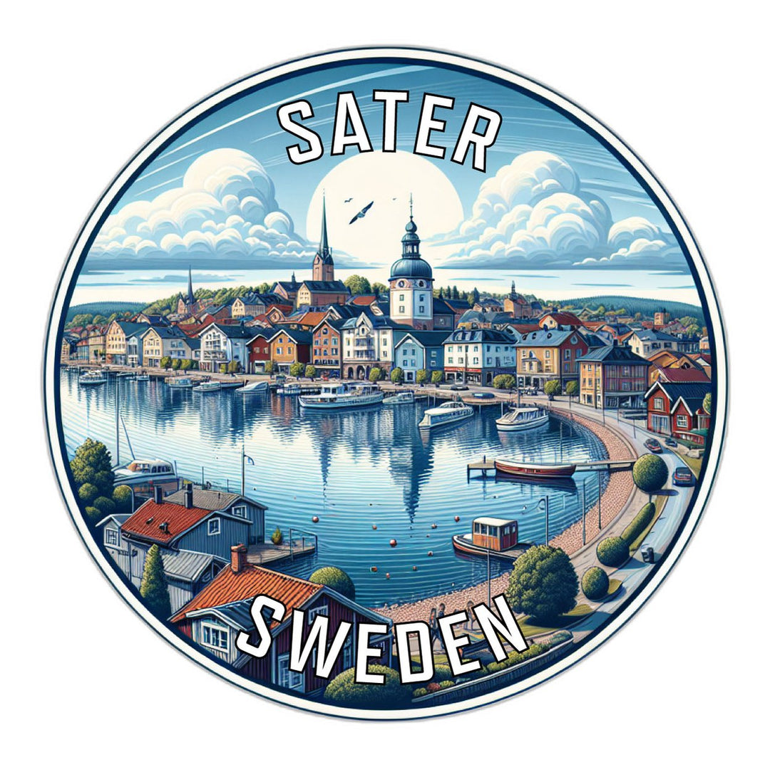 Sater Sweden Souvenir Die Cut Flat Magnet Image 1