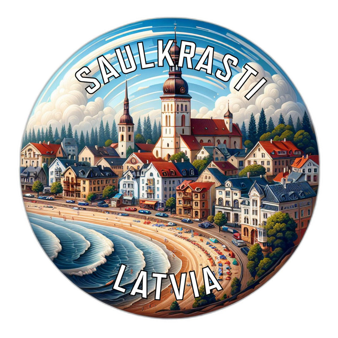 Saulkrasti Latvia Souvenir Die Cut Flat Magnet Image 1