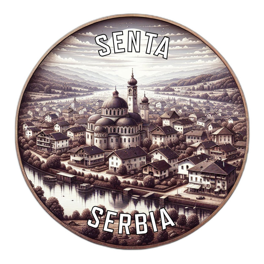 Senta Serbia Souvenir Die Cut Flat Magnet Image 1