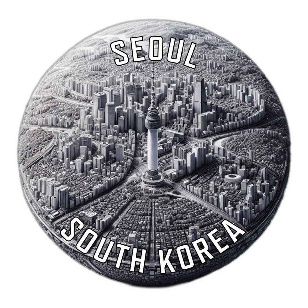 Seoul Korea South Souvenir Die Cut Flat Magnet Image 1