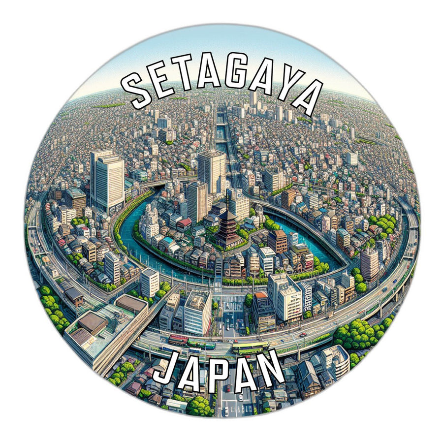 Setagaya Japan Souvenir Die Cut Flat Magnet Image 1