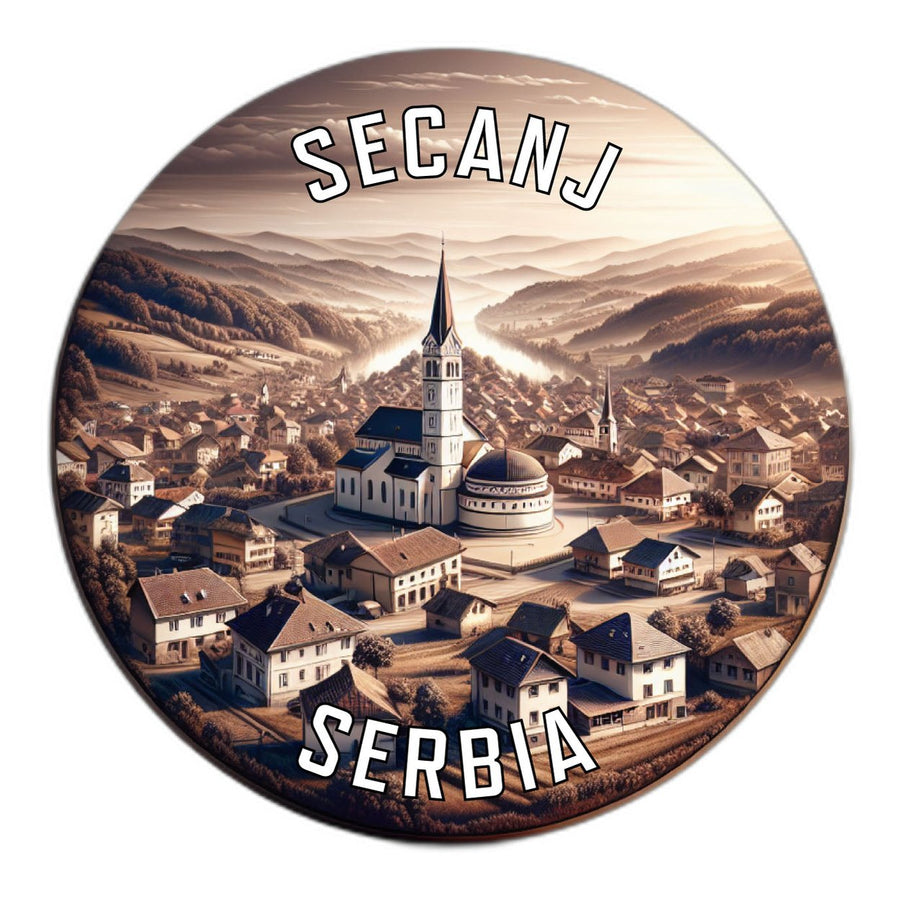 Secanj Serbia Souvenir Die Cut Flat Magnet Image 1