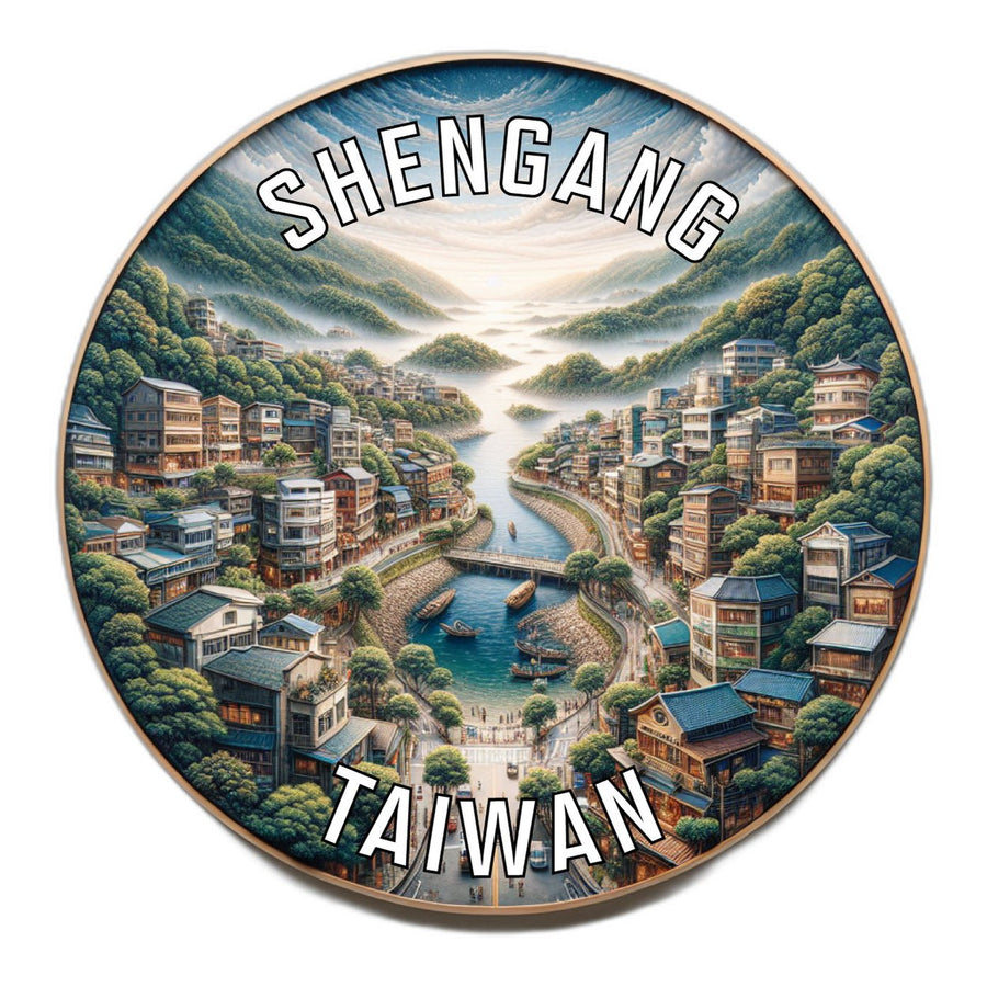 Shengang Taiwan Souvenir Die Cut Flat Magnet Image 1