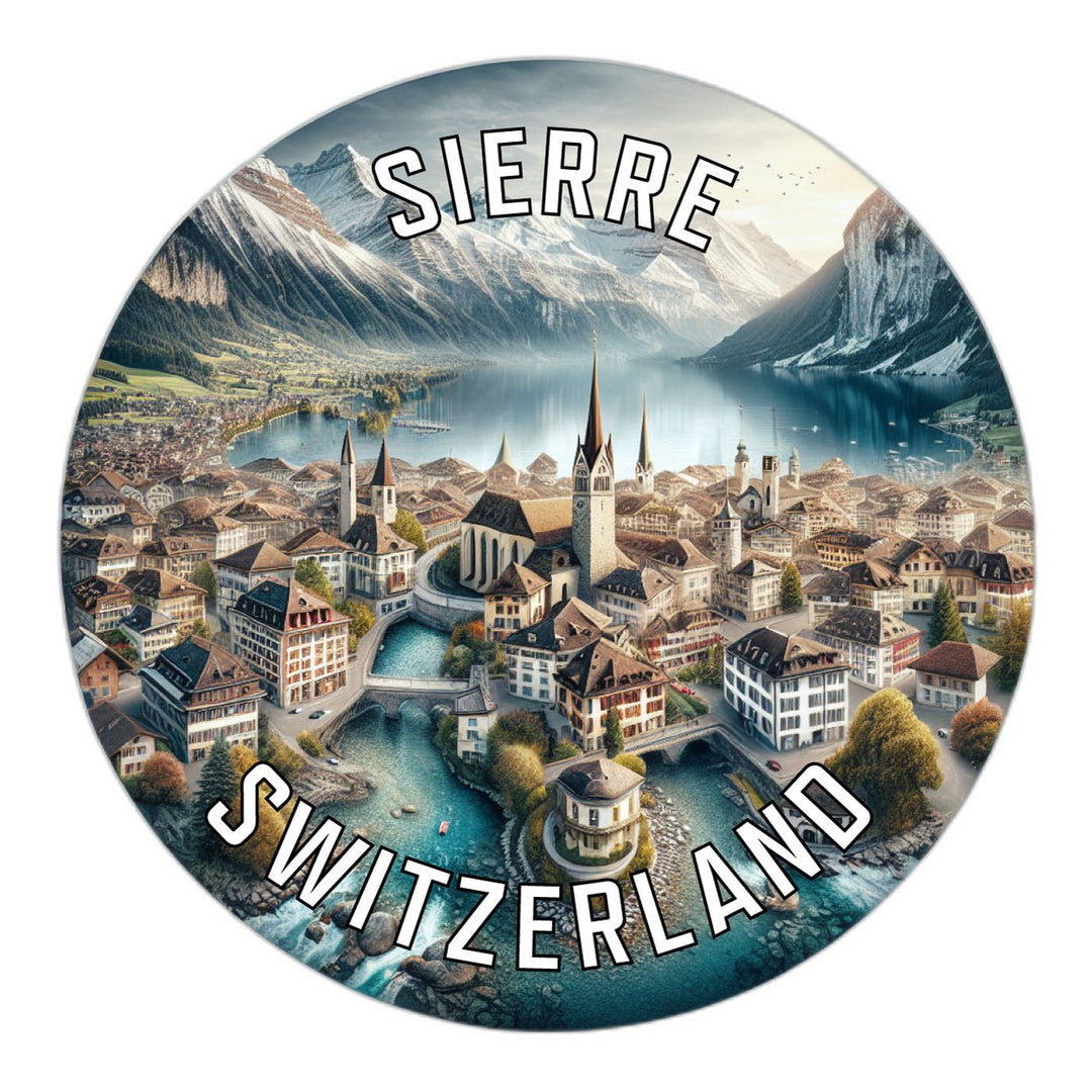 Sierre Switzerland Souvenir Die Cut Flat Magnet Image 1