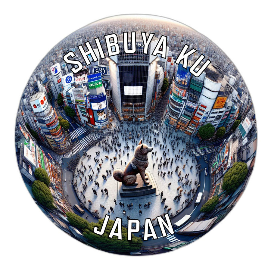 Shibuya ku Japan Souvenir Die Cut Flat Magnet Image 1