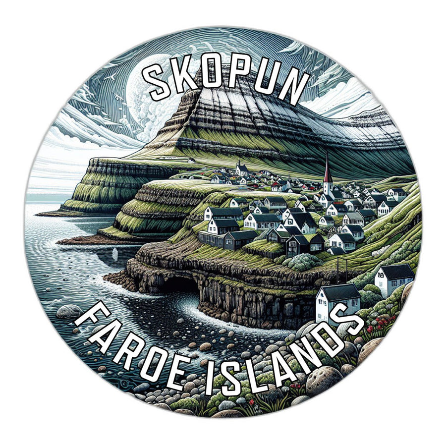 Skopun Faroe Islands Souvenir Die Cut Flat Magnet Image 1