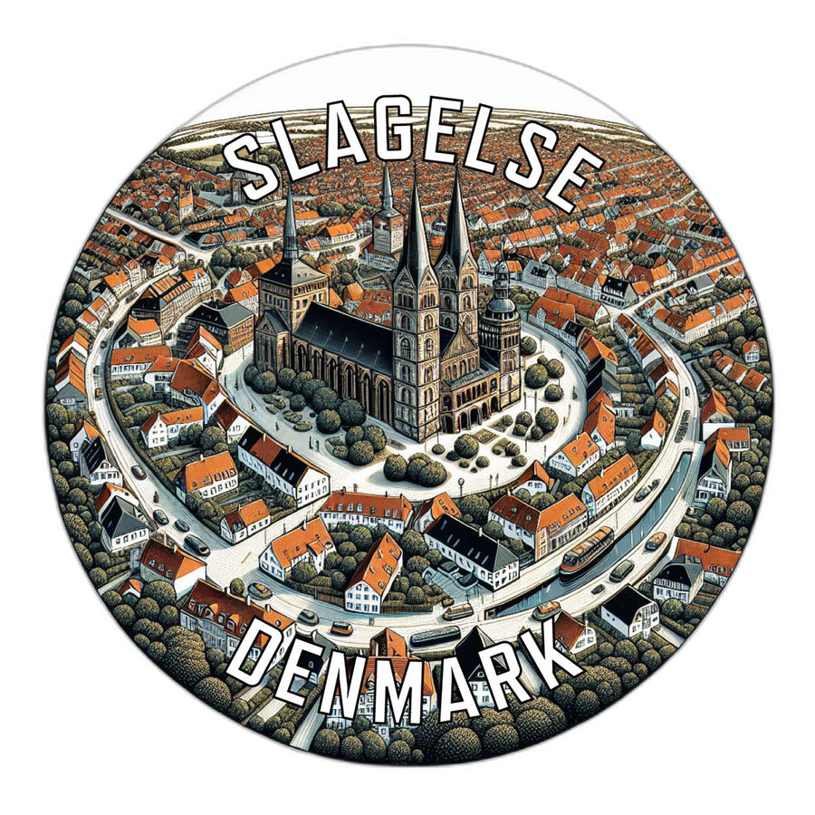 Slagelse Denmark Souvenir Die Cut Flat Magnet Image 1