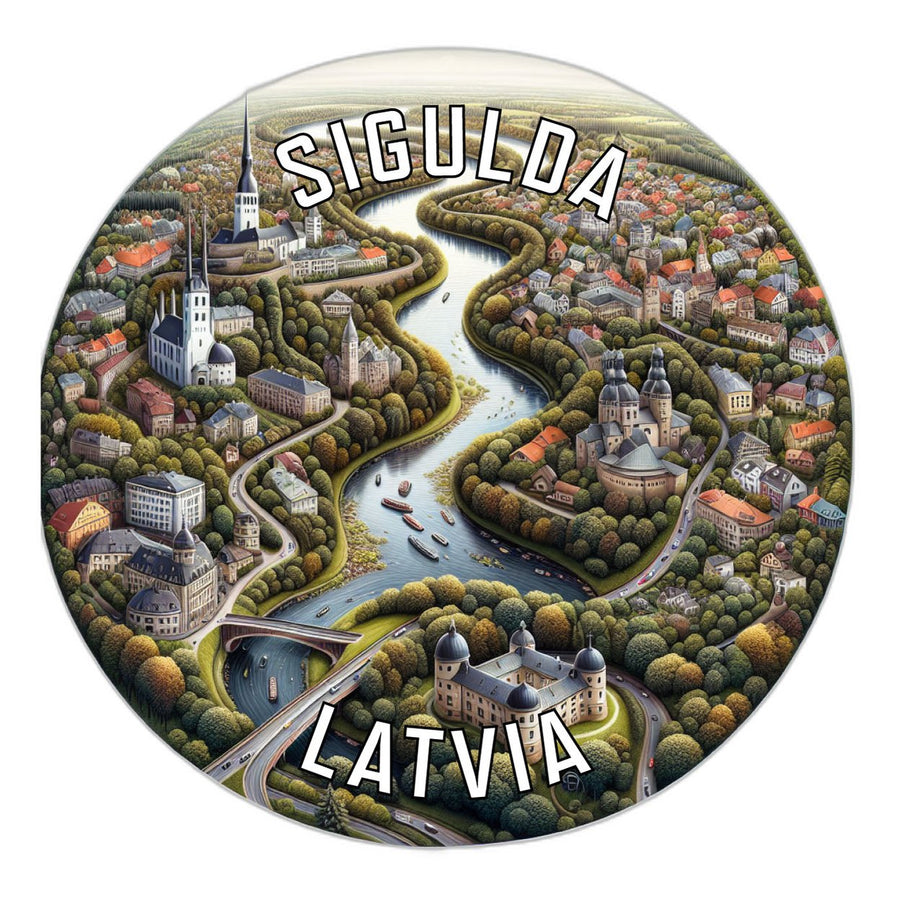 Sigulda Latvia Souvenir Die Cut Flat Magnet Image 1