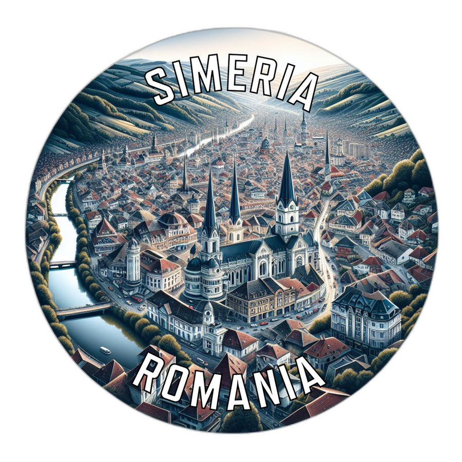 Simeria Romania Souvenir Die Cut Flat Magnet Image 1