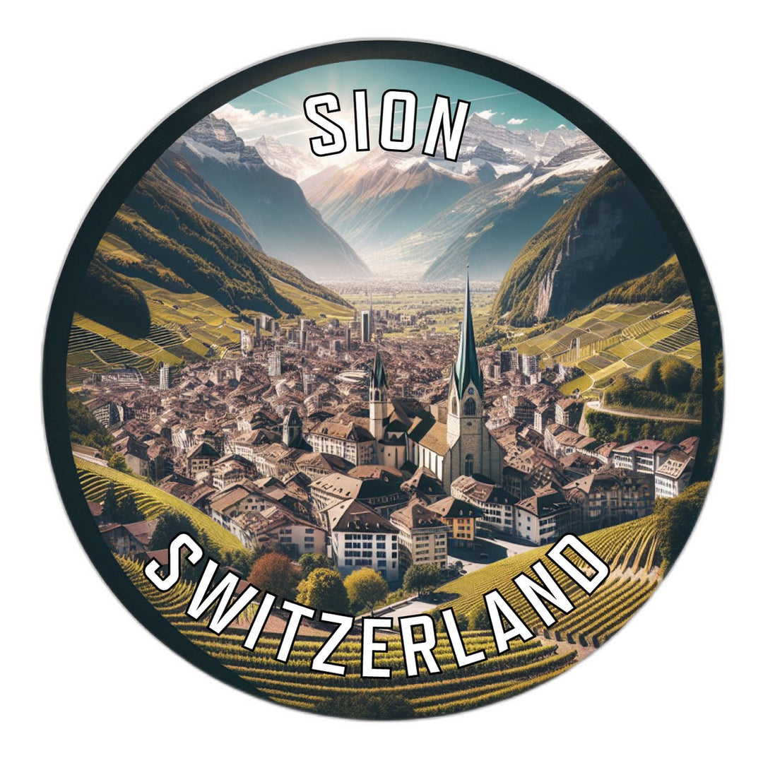 Sion Switzerland Souvenir Die Cut Flat Magnet Image 1