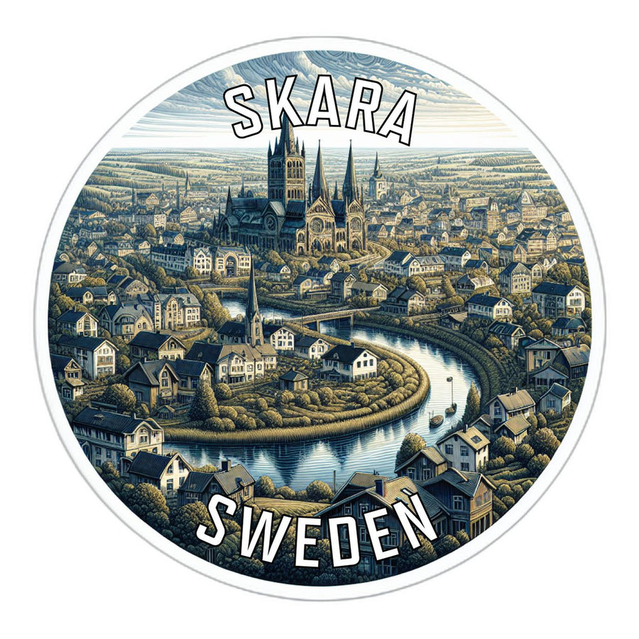 Skara Sweden Souvenir Die Cut Flat Magnet Image 1