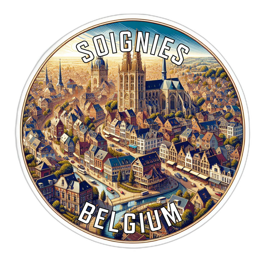 Soignies Belgium Souvenir Die Cut Flat Magnet Image 1