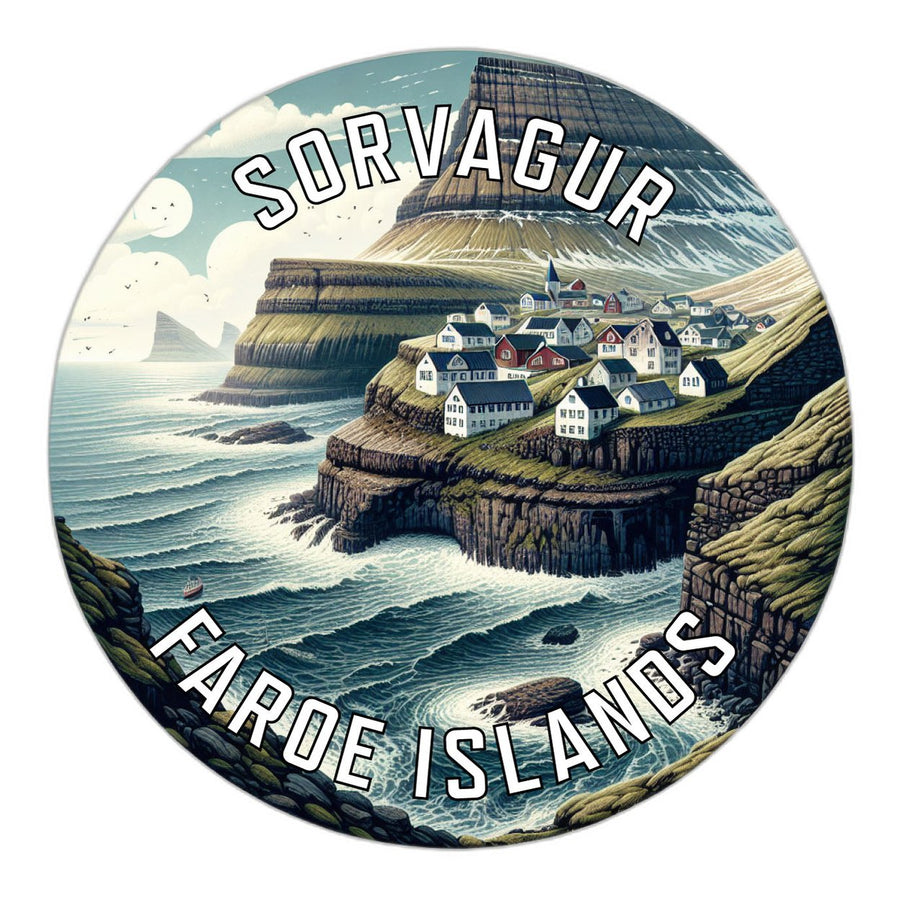 Sorvagur Faroe Islands Souvenir Die Cut Flat Magnet Image 1