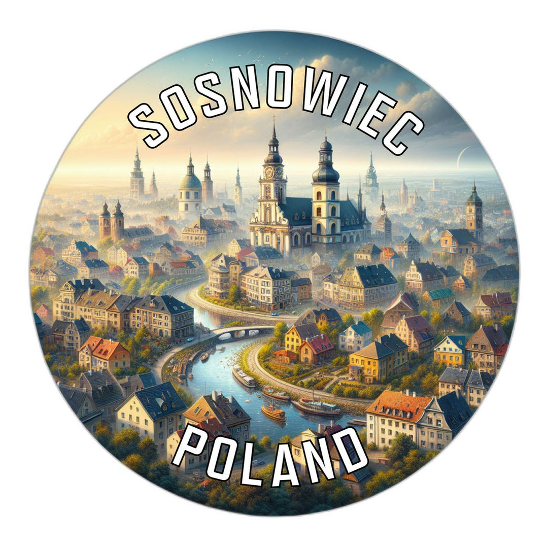 Sosnowiec Poland Souvenir Die Cut Flat Magnet Image 1