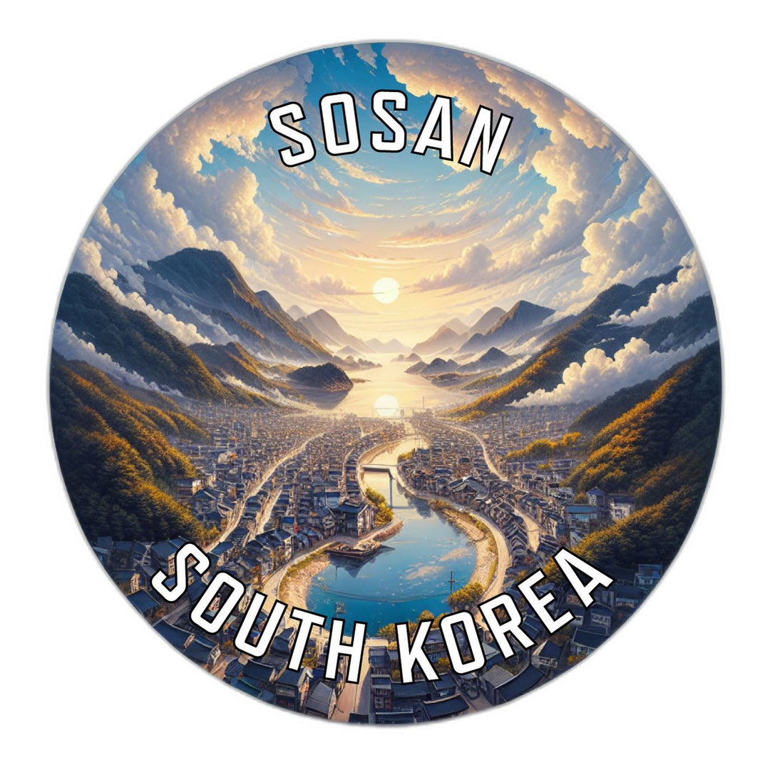 Sosan Korea South Souvenir Die Cut Flat Magnet Image 1