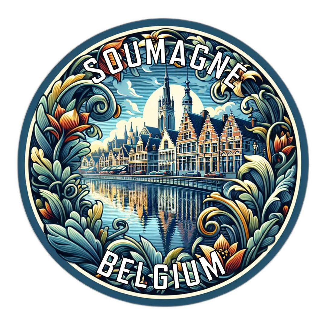 Soumagne Belgium Souvenir Die Cut Flat Magnet Image 1