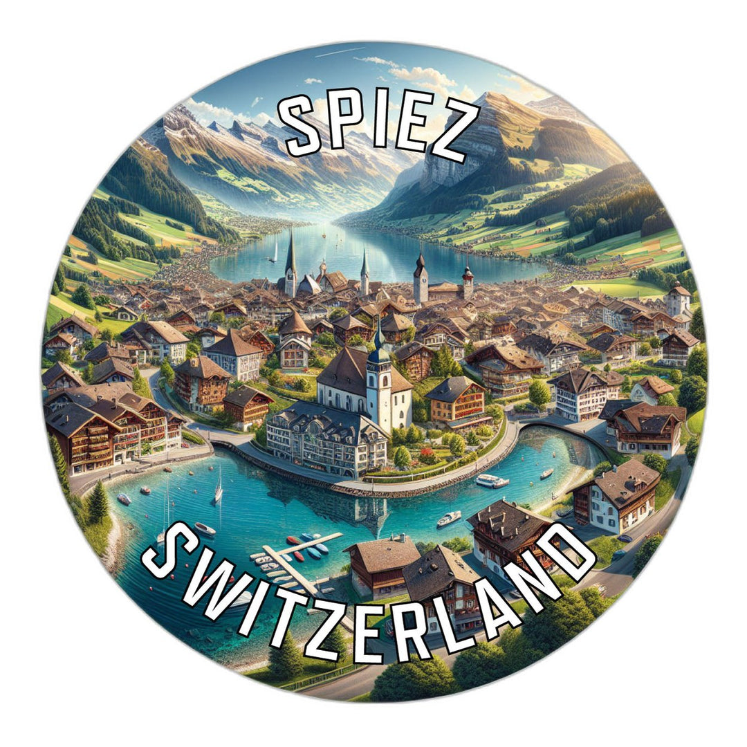 Spiez Switzerland Souvenir Die Cut Flat Magnet Image 1