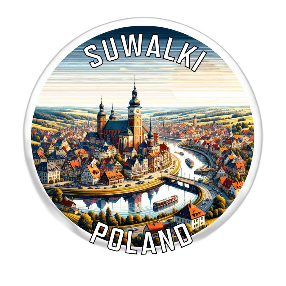 Suwalki Poland Souvenir Die Cut Flat Magnet Image 1