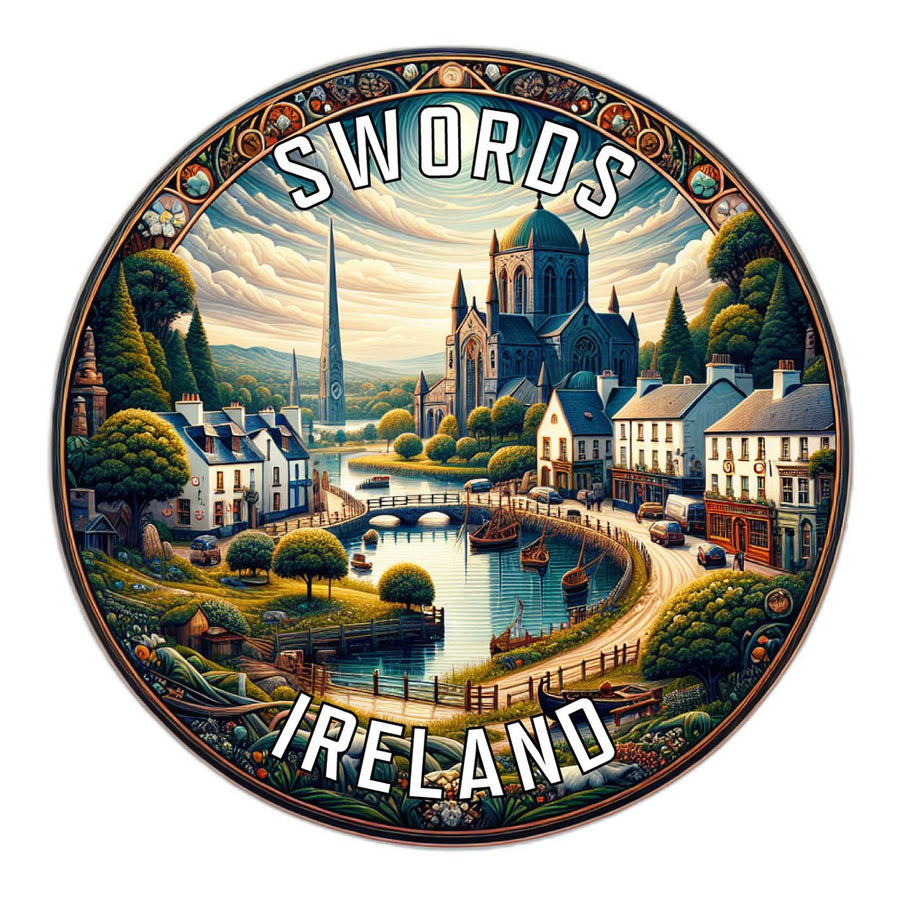 Swords Ireland Souvenir Die Cut Flat Magnet Image 1