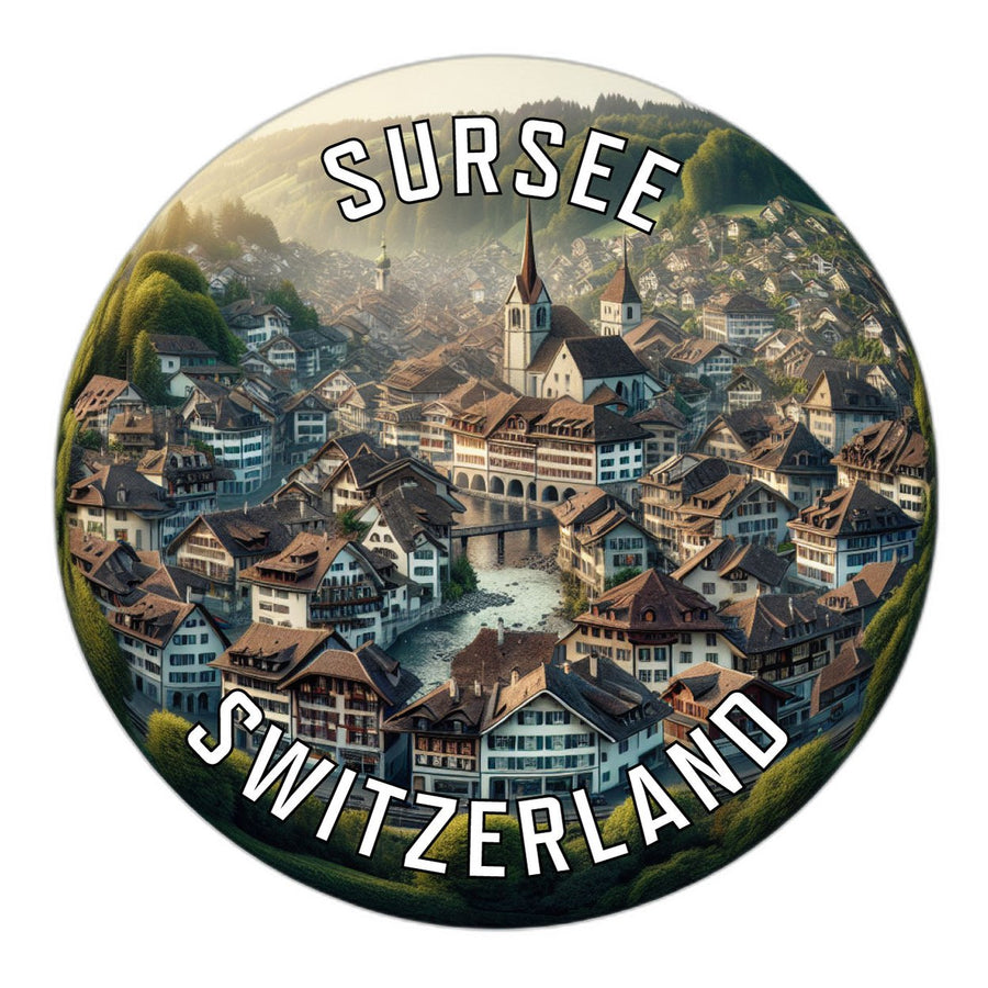 Sursee Switzerland Souvenir Die Cut Flat Magnet Image 1