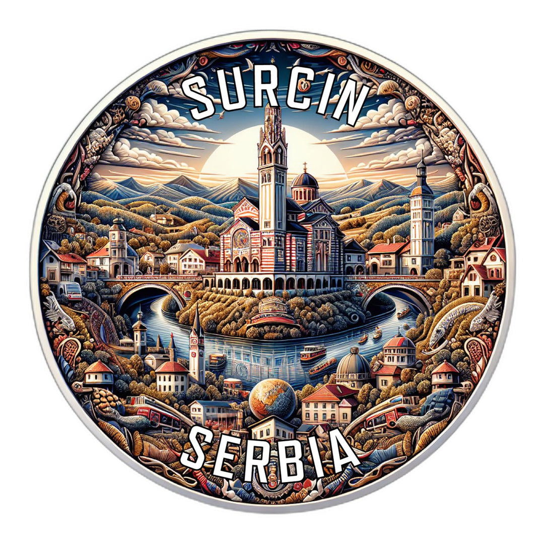 Surcin Serbia Souvenir Die Cut Flat Magnet Image 1