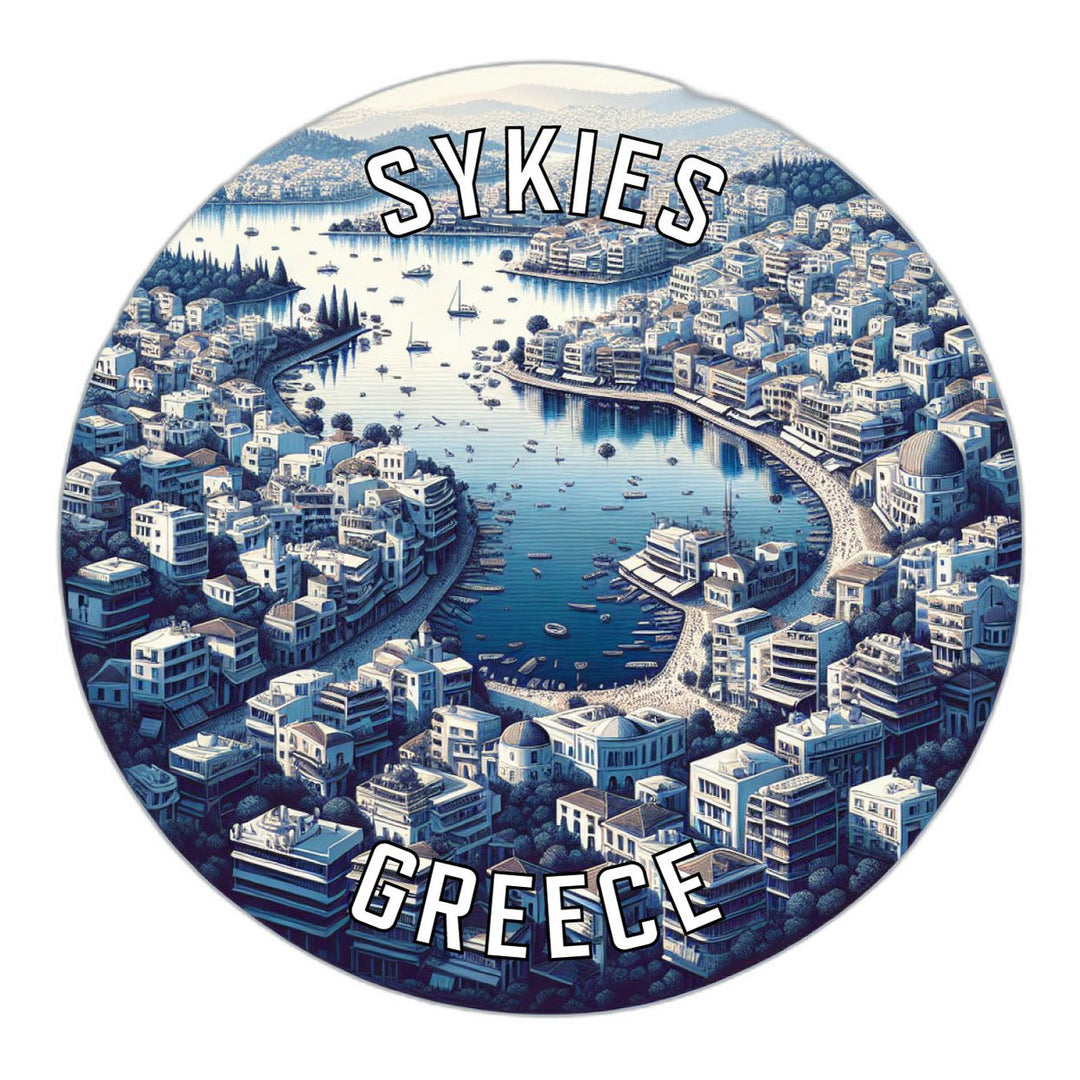 Sykies Greece Souvenir Die Cut Flat Magnet Image 1