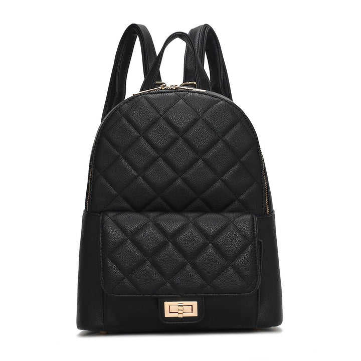 MKFCollection Dimitria Quilted Backpack - Vegan Leather Designer Handbag Image 6