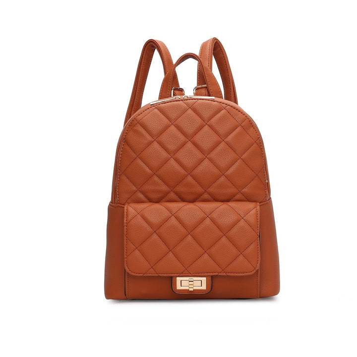 MKFCollection Dimitria Quilted Backpack - Vegan Leather Designer Handbag Image 7