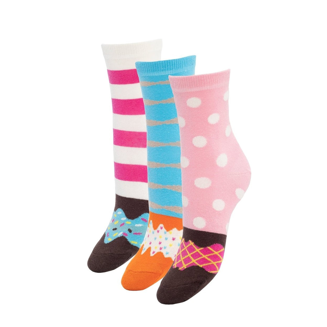 Womens Donut Socks Gift Box Colorful and Soft Cotton Crew Socks 3 pack Image 4