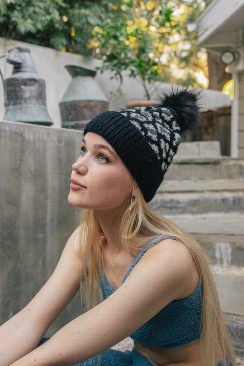 Wild Leopard Knit Beanie Image 3