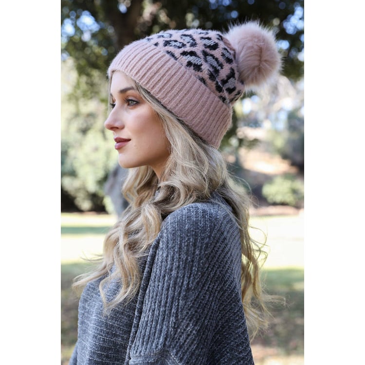 Wild Leopard Knit Beanie Image 4