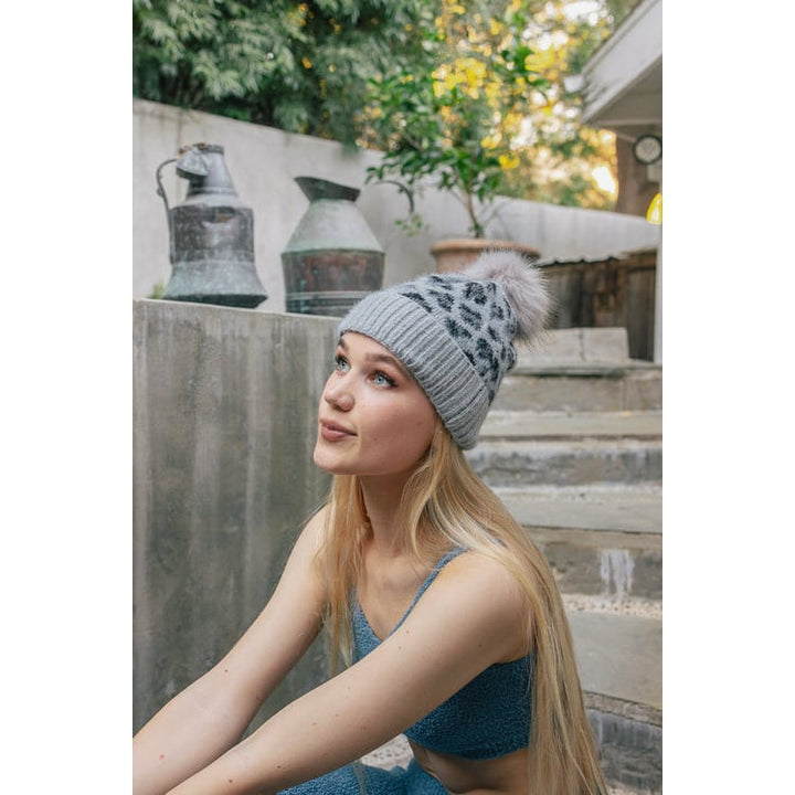 Wild Leopard Knit Beanie Image 6