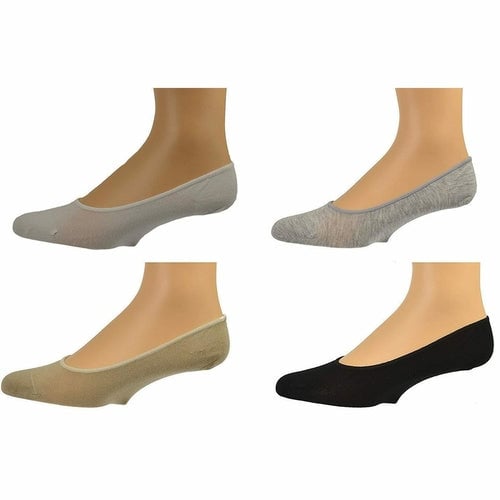 Women Premium Bamboo No Show Low-Cut Seamless Toe liners Socks-4 Pairs Image 4