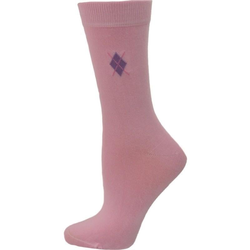 Womens Argyle Pattern Bamboo Crew Socks Image 1