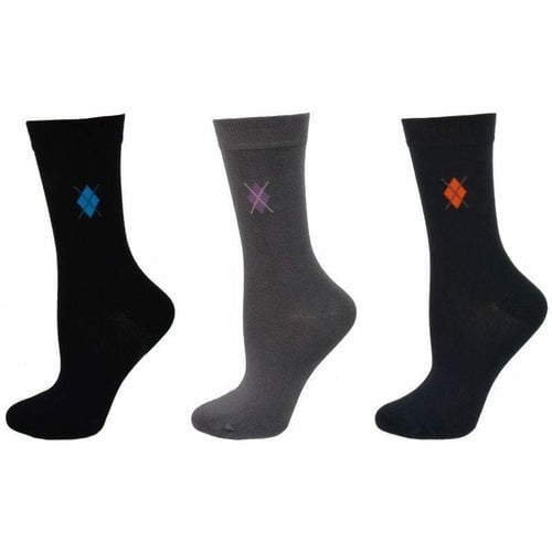 Womens Argyle Pattern Bamboo Crew Socks Image 4