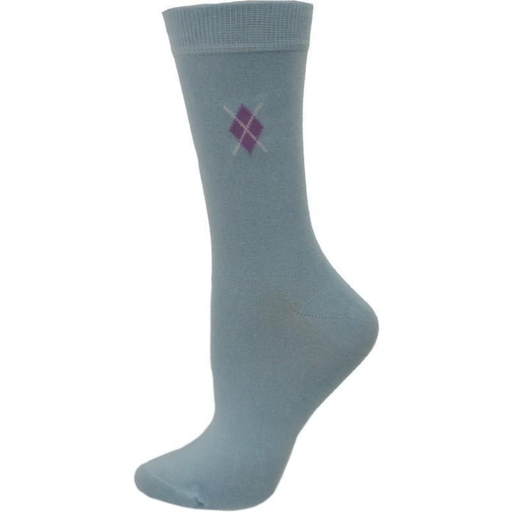 Womens Argyle Pattern Bamboo Crew Socks Image 6