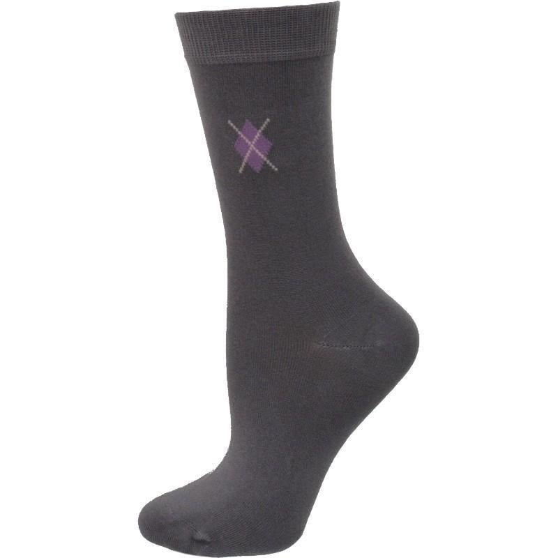 Womens Argyle Pattern Bamboo Crew Socks Image 9