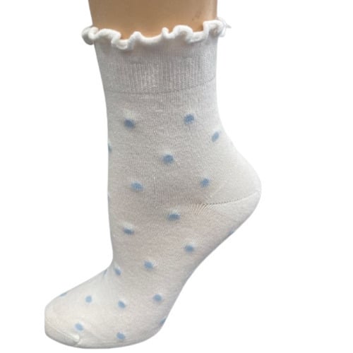 Womens Bamboo Socks - Low Cut Quarter Scalloped Edge Pastel Colors Image 4