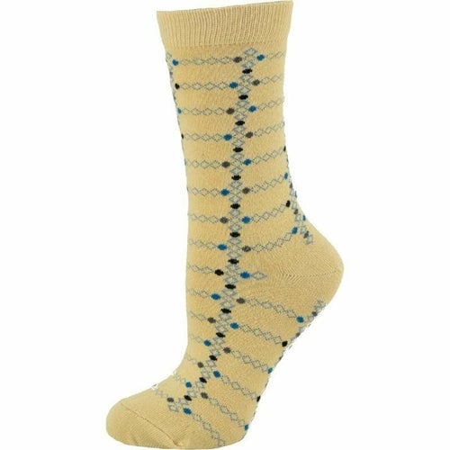 Womens Cotton Geometric Pattern Crew Sock Made in Turkey Image 4