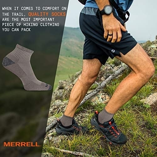 Merrell Mens and Womens Recycled Everyday Low Cut Tab Socks 3 Pair Pack - Repreve Arch Support Band and Breathable Mesh Image 4